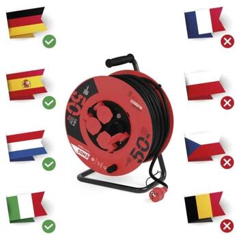 Emos Уличный удлинитель P08250, 50 м, 4 розетки, 230 В, 1,5 мм2, IP44, резина, термозащита (P08250)