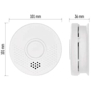 Emos Датчик дыма TSS910B P56503X, 101×36mm, 10 лет, 1×9V, 5–95%, 0–40°C, оптический и звуковой, >85dB (P56503X)