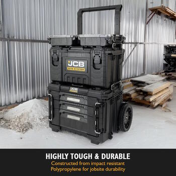 JCB Site System modulāra instrumentu glabāšanas sistēma kaste 5 daļas 72.4L 102kg IP65 9collu riteņi JCB-SITESYS-ST-2 (JCB-SITESYS-ST-2)
