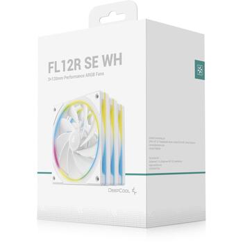 Deepcool ventilators FL12R SE WH 3IN1 R-FL12RSE-WHAPN3-G, 120mm, 3 gab., balts, 4-pin PWM, hidrodinamiskais gultnis (R-FL12RSE-WHAPN3-G)