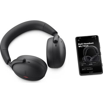 Dell Наушники Беспроводные WL7024 520-BBHC, 297g, Черный, Bluetooth 5.3, ANC, 80ч работы, Встроенный микрофон (520-BBHC)