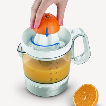 Severin Citrusaugļu sulu spiede 3535 CP3535, 40 W, 1 l, divi konusi, mehāniska kontrole, sudraba un balta (3535)