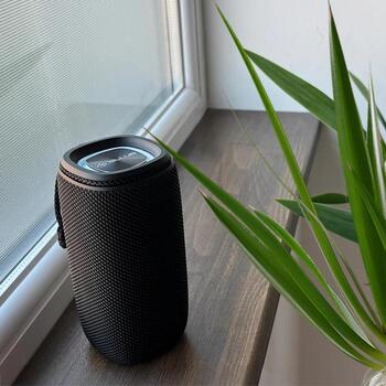 Tellur Bluetooth колонка TLL161261, 12W, 15.2x7.75x7.75cm, 2x6W RMS, 7ч воспроизведения, MicroSD, USB-C, TWS, стерео, черный (TLL161261)