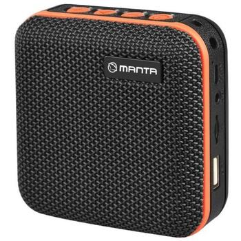 Manta SPK01GO Bluetooth-колонка, 10 Вт, BT 5.0, FM-радио, MP3/WMA/WAV/APE/FLAC, USB/SD/AUX, микрофон (SPK01GO)