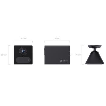 Ezviz CS-CB2 внутренняя 4MP 2K Wi-Fi аккумуляторная камера, 2560x1440, 15fps, H.265, MicroSD до 512GB, ночное видение 5м, 2000mAh (CS-CB2)