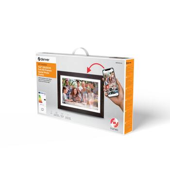 Denver Цифровая рамка Frameo PFF-1543DW 119101050100, 15,6 дюйма, 1920 x 1080 пикселей, 16 ГБ, Wi-Fi, сенсорный экран (119101050100)