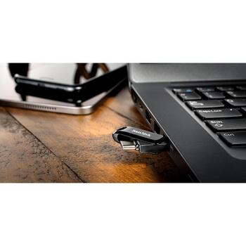 Sandisk Ultra Dual Drive Go USB zibatmiņas disks SDDDC3-256G-G46, 256 GB, 150 MB/s, USB Type-A, USB Type-C, pagriežams dizains (SDDDC3-256G-G46)