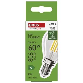 Emos LED лампочка MINI GLOBE ZF1A43, 3,8 Вт, 806 лм, 230 В, 50 000 часов, E14, нейтральный белый, 360°, класс A (ZF1A43)
