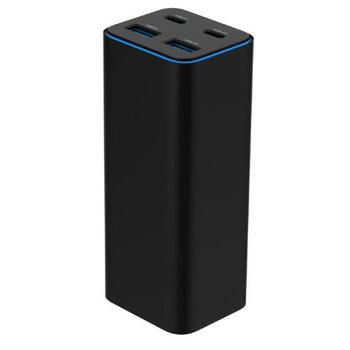 Gembird Зарядное устройство TA-UC-2A2C-PD100-01-BK 4-портовое 100 Вт, 110-240 В, 20 В, 1.5 м сетевой кабель, 3 Type-C, 2 Type-A (TA-UC-2A2C-PD100-01-BK)