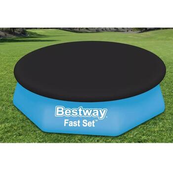 Bestway Накрытие для бассейна 58032 7354568, 244см, ПВХ, дренажные отверстия, веревки для крепления (7354568)
