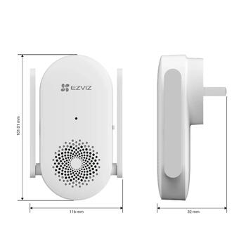Ezviz CH1 Умный Звонок-Приёмник Wi-Fi 2.4 ГГц с Двумя Антеннами и Регулируемой Громкостью Белый (CS-CH1)