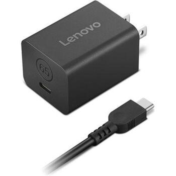 Lenovo GaN Nano адаптер 40AWGN65EU, 65 Вт, 5V/9V/15V/20 V, USB-C кабель 1.8 м, черный (40AWGN65EU)