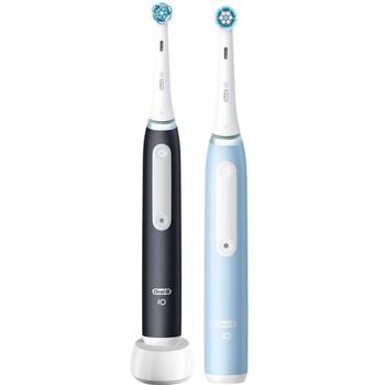 Oral-B elektriskā zobu birste iO3 Matt Black Ice Blue, 2 galviņas, 3 režīmi, uzlādējama, pieaugušajiem, ceļojuma maciņš (iO3 Matt Black Ice Blue)