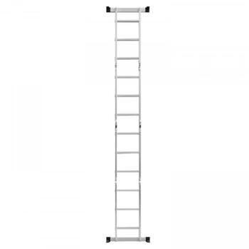 Ecomax universālās kāpnes Silver PRO EML0001 EMX, 4x3 pakāpieni, 150kg, 1,74m, 3,46m, 0,96m, alumīnija, EN131 (EML0001&EMX)