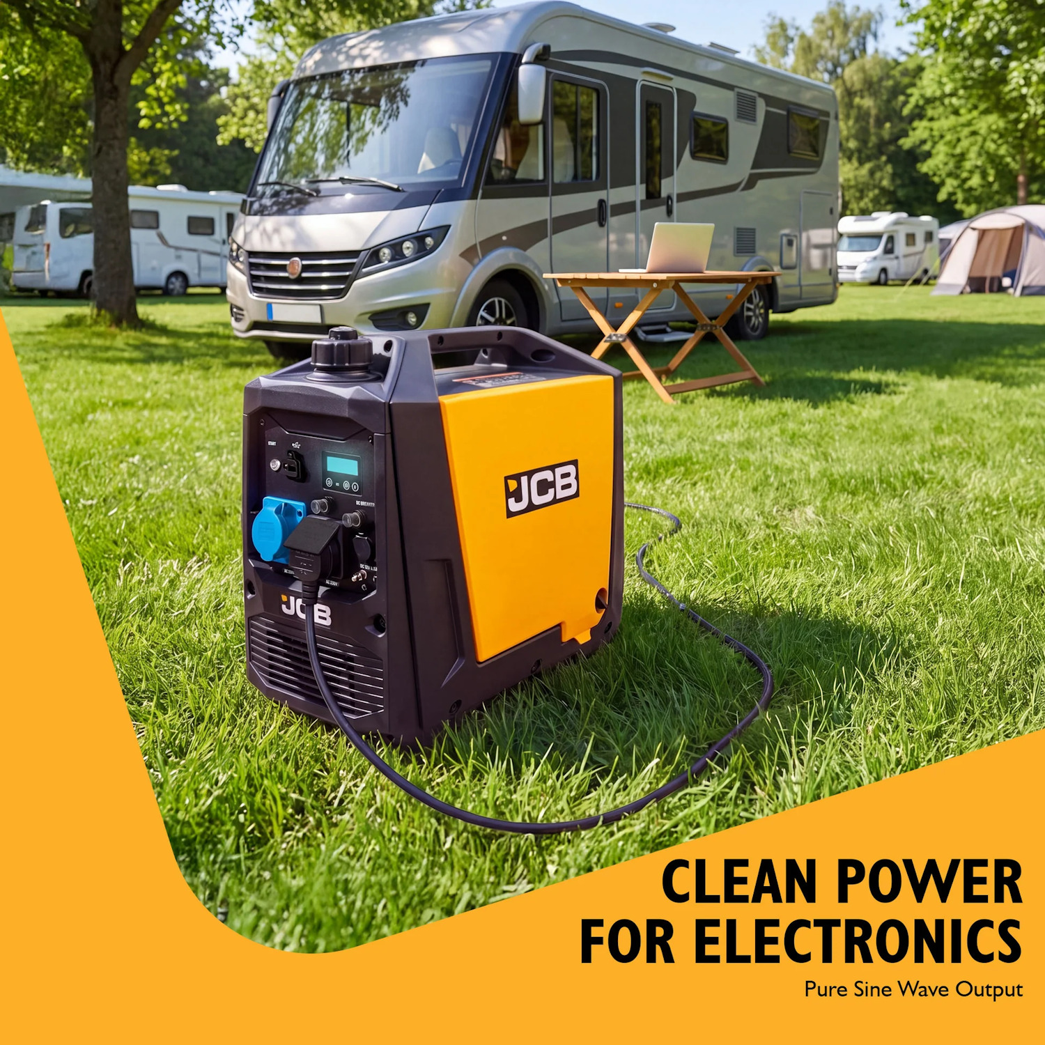 JCB JCB-IG3500E invertora benzīna ģenerators elektroapgādei 3400W 230V 149cm³ elektriskais starts Pure Sine Wave USB USB-C (JCB-IG3500E)