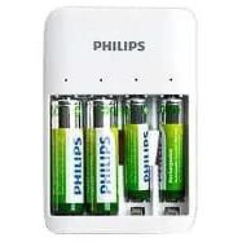 Philips зарядное устройство SCB4013NB/00, 230В, 2 канала, AAA/AA, 2xAAA 700mAh, Micro-USB, LED, защита (SCB4013NB/00)