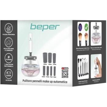 Beper Чиститель кистей P302VIS060, 2xAAA, PET контейнер, ABS корпус, 7 силиконовых адаптеров, диаметр 5-24mm (P302VIS060)