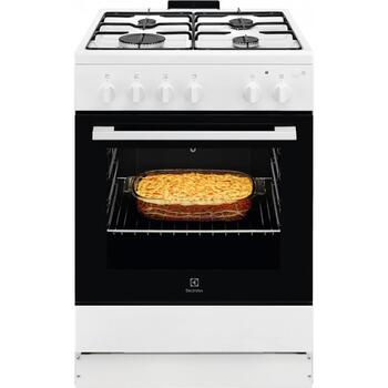 Electrolux газовая плита LKG604012W, 60см, 59л, 4 конфорки, газовый духовой шкаф, гриль, каталитическая очистка, A (LKG604012W)