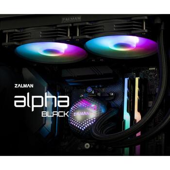 Zalman Alpha 24 White, CPU šķidruma dzesētājs, 240mm radiators, 2x120mm ventilatori, 1800 RPM, 33dB, ARGB, PWM, LGA1700/AM4 (Alpha 24 white)