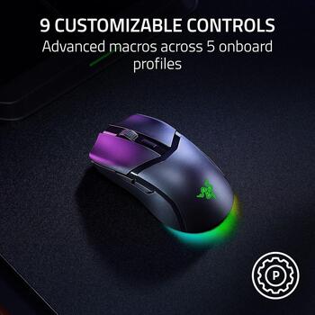 Razer bezvadu spēļu pele Cobra HyperSpeed RZ01-05570100-R3G1, 26000 dpi, 2.4 GHz, Bluetooth, USB-C, 62 g, RGB, 7 pogas (RZ01-05570100-R3G1)