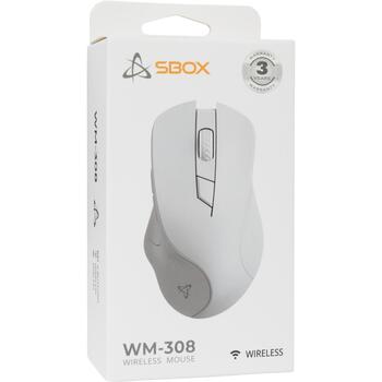 Sbox Мышь WM-308W, 6, 800-1600 DPI, 2,4 GHz, 300 мАч аккумулятор, для правой руки (WM-308W)
