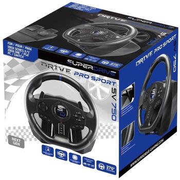 Subsonic Spēļu stūre SV 850 Pro Sport SA5595-NG, 270 grādi, 28 cm, USB, 2 pedāļi, vibrācija, saderība ar PS4, XBOX, SWITCH (SA5595-NG)