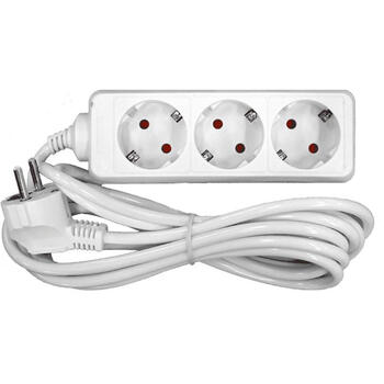 Pagarinātājs ar 3 ligzdām 3 m ar zemējumu 3G x 1,0 mm 9023778 BESK (9023778)