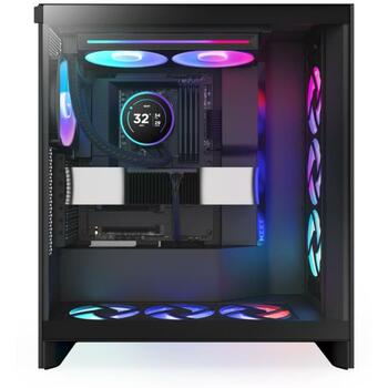Nzxt CPU Dzesētājs RL-KR28E-B2, 2 ventilatori, 140mm, 98.61cfm, 34.5dB, RGB, LCD displejs, 8 LED (RL-KR28E-B2)