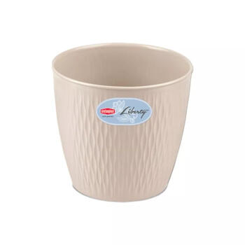 Stefanplast Liberty puķu pods 2187168, Ø16x15cm, 2,3L, balts, iekštelpām un ārtelpām (2187168)