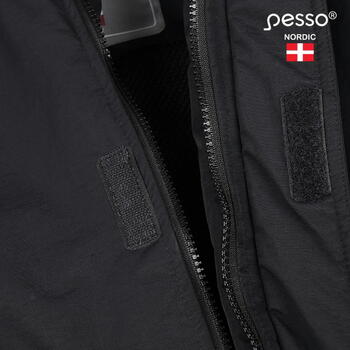 Pesso Ziemas jaka Helsinki HELSINKI_J-4XL, 4XL, melna, 5000mm, 3000g/m² 24h, vēja aizsardzība, noņemama kapuce (HELSINKI_J-4XL)