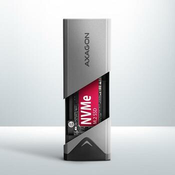 Axagon SSD корпус EEM2-UG2 10Gbps, M.2, Серебристый, USB-C кабель 20 см, 3 термопрокладки (EEM2-UG2)