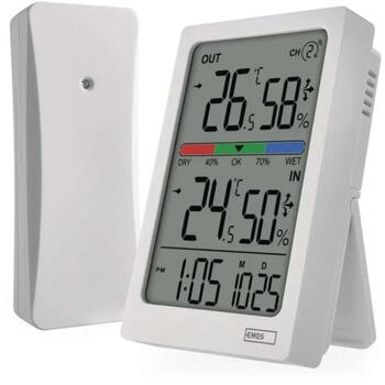 Emos Цифровой термометр E0558W, -10°C до +60°C, внутренняя и наружная влажность 1%-99% RH, беспроводной датчик до 100m (E0558W)