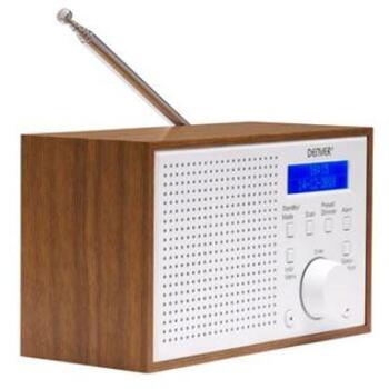 Denver Радиоприемник DAB-46W 111111000400, 2W, DAB+, FM, LCD, Будильник, 4xAA батареи (111111000400)