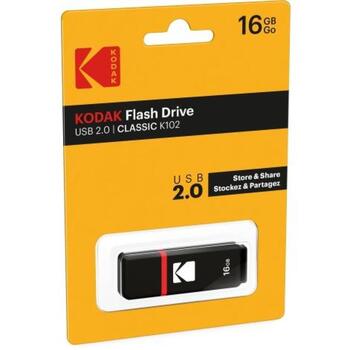 Kodak USB флешка EKMMD16GK102, 16GB, USB 2.0, 15Mbps, 5Mbps, черный/красный, пластик (EKMMD16GK102)