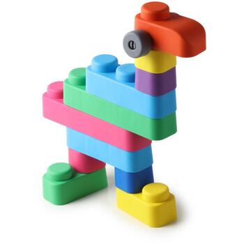 Gerardo's Toys mīksto klucīšu komplekts ar riepām, 21 gab. (15 gab.+ 6 riepu detaļas) (GT3101)
