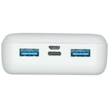 Rivacase Power Bank akumulators VA2572WHITE, 20000mAh, 20W, LiPo, QC 3.0, USB Type-C, 3x3A (VA2572WHITE)