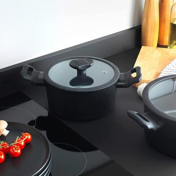 Russell Hobbs высокий кастрюля RH01863EU7, 20см, черный, алюминий, 10см, с крышкой (RH01863EU7)
