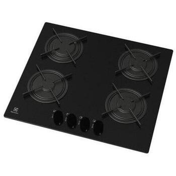 Electrolux газовая варочная панель EGT6242NVK, 590x520мм, 4 конфорки, стеклокерамика, электроподжиг, контроль газа (EGT6242NVK)