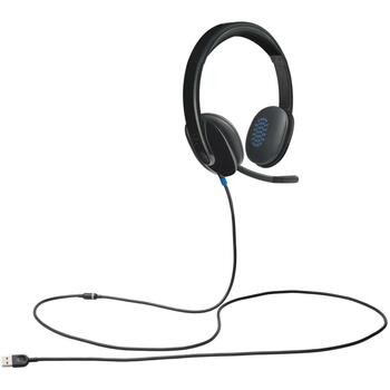 Logitech наушники 981-000480, 20 Ω, 20 - 20000 Гц, 1.8 м кабель, черный, микрофон с шумоподавлением (981-000480)