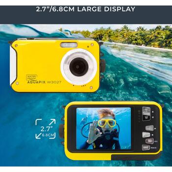 Easypix Aquapix W3027 Wave Yellow 10032, водонепроницаемая компактная камера, 30 Мп, 2.7