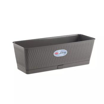 Stefanplast Liberty 2187508 цветочный ящик, 50x18x16см, 9л, серый, автополив, для улицы (2187508)