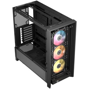 Corsair корпус для ПК FRAME 4000D RS ARGB CC-9011296-WW, Mid-Tower, черный, ATX, 3x120мм ARGB вентилятора, закаленное стекло (CC-9011296-WW)