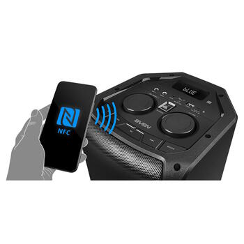 Портативная Bluetooth колонка мощностью 100 Вт RMS с TWS соединением FM радио поддержкой USB microSD и RGB подсветкой PS-710 Чёрный SV-021696 SVEN (SV-021696)