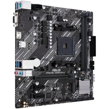 Asus Mātesplate PRIME A520M-K, AM4, DDR4, 64 GB, 1 x M.2, 4 x SATA III, 4 x USB 3.2 Gen 1, 7.1 kanālu audio (PRIMEA520M-K)