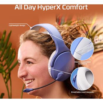 HyperX Cloud Jet AM7A0AA гарнитура, 40мм, 32Ω, 106дБ, 20-20000Гц, 2.4ГГц, Bluetooth 5.3, 15м, USB Type-A, игровая (AM7A0AA)