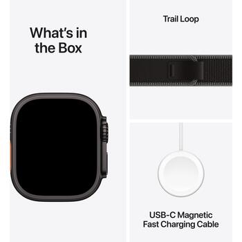 Apple Умные часы Ultra 3 MF1H4ET/A, 49 мм, 64 ГБ, LTE, GPS, перезаряжаемая батарея, черный/угольный, Trail Loop, 42 ч работы (MF1H4ET/A)