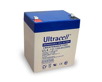 Ultracell UL4-12 svina-skābes AGM akumulators 12V 4Ah 48Wh bezapkopes UPS un drošības sistēmām (367304024)