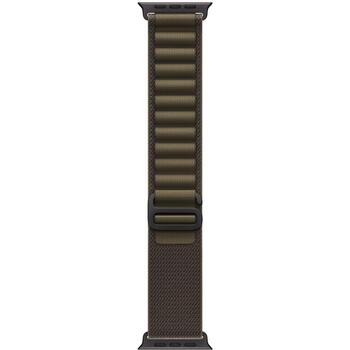 Apple Apple Watch петля MKDW4ZM/A, 49мм, темно-оливковый, маленький, черная титановая отделка, 95% переработанного титана (MKDW4ZM/A)