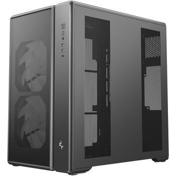 Deepcool datora korpuss CG590 MESH 2F R-CG590MESH-BKANA2-G, Mid Tower, melns, rūdīts stikls, 7 paplašināšanas sloti, 1+1x3.5