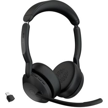 Jabra austiņas Evolve2 55 25599-999-899, 28mm, 20-20000Hz, Bluetooth 5.2, USB-C, 18h, ANC, mikrofons (25599-999-899)